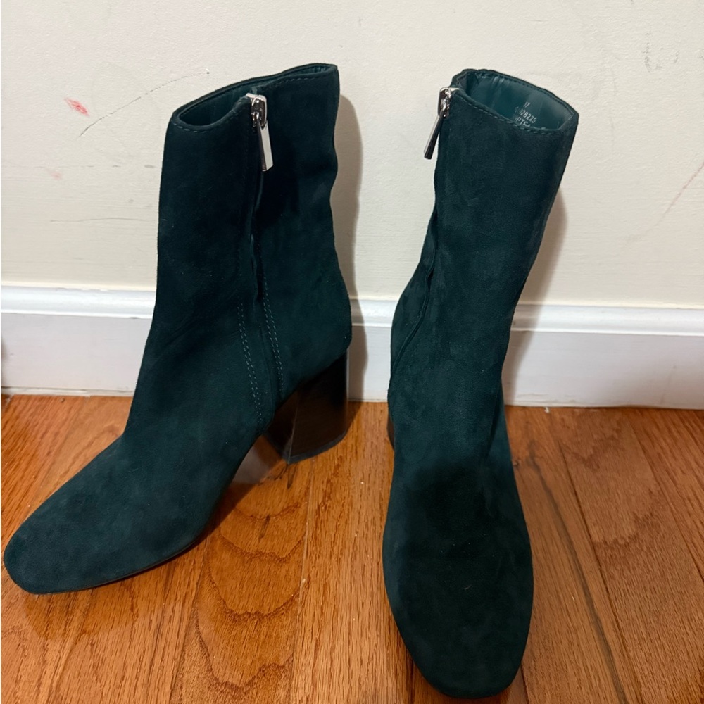 Topshop Dark Green Heeled Boots - Picture 3 of 5